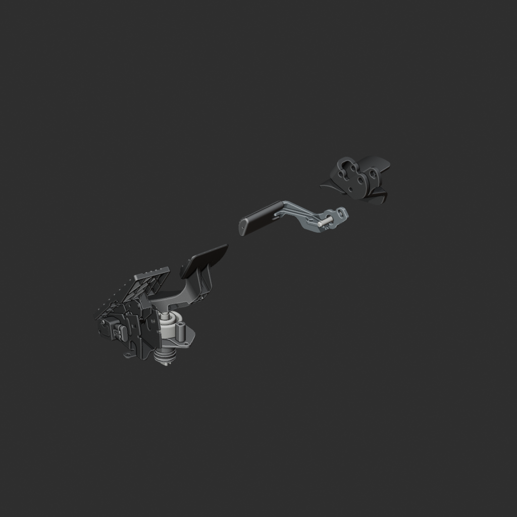 Reduced grader pedal FBX render