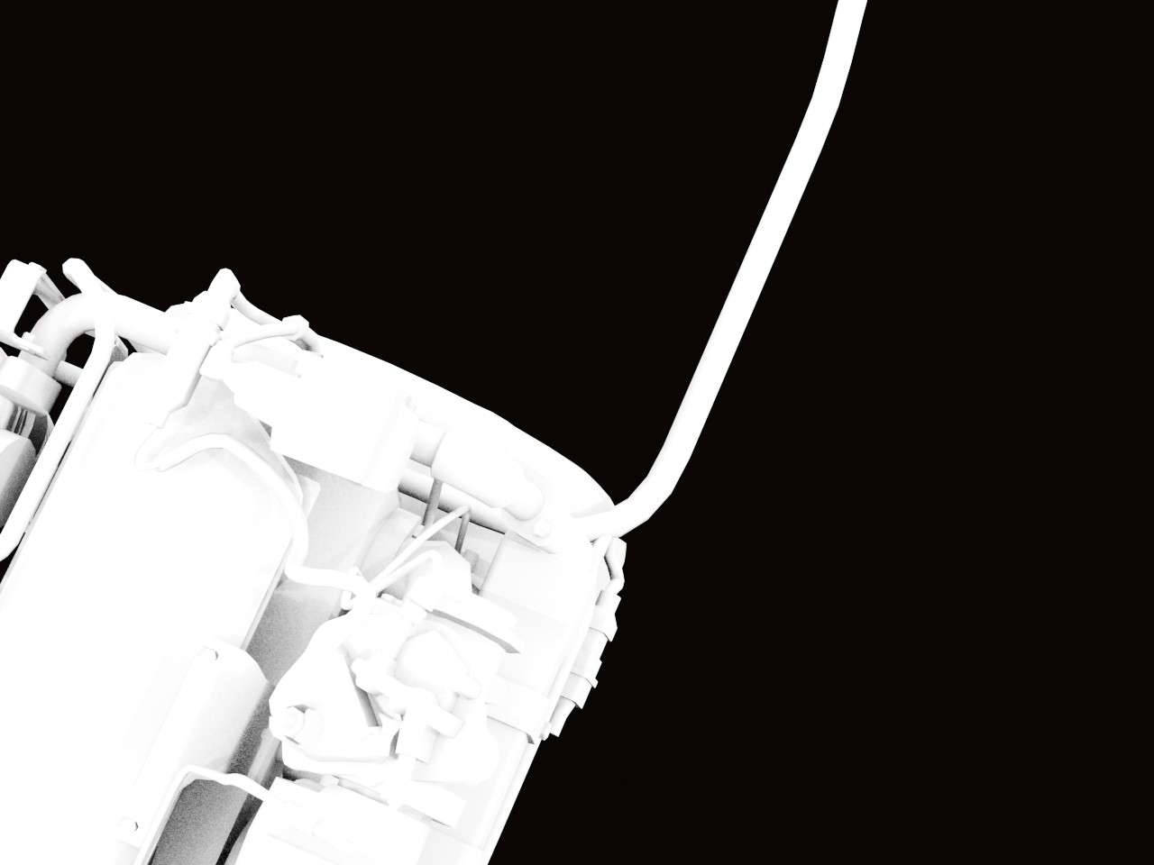 Top-down AO render of engine