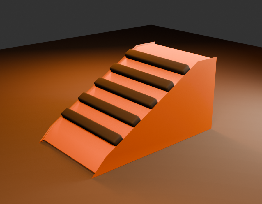 Completed wheel chock with ambient occlusion applied