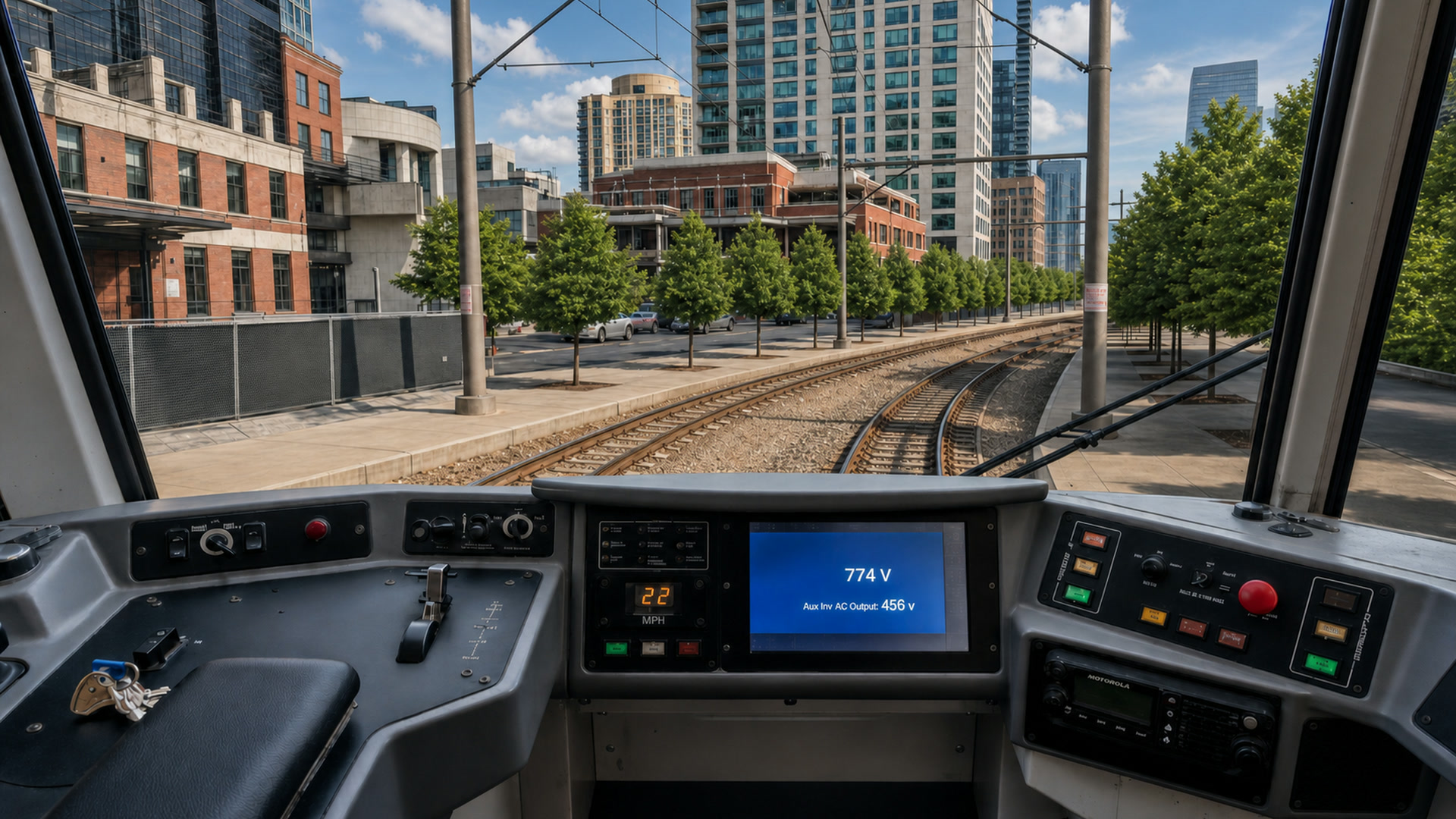 Clean 4K delivery upscale of light-rail key art